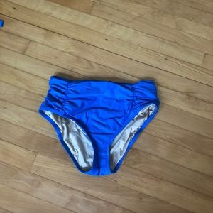 High waisted ruched swim bottoms